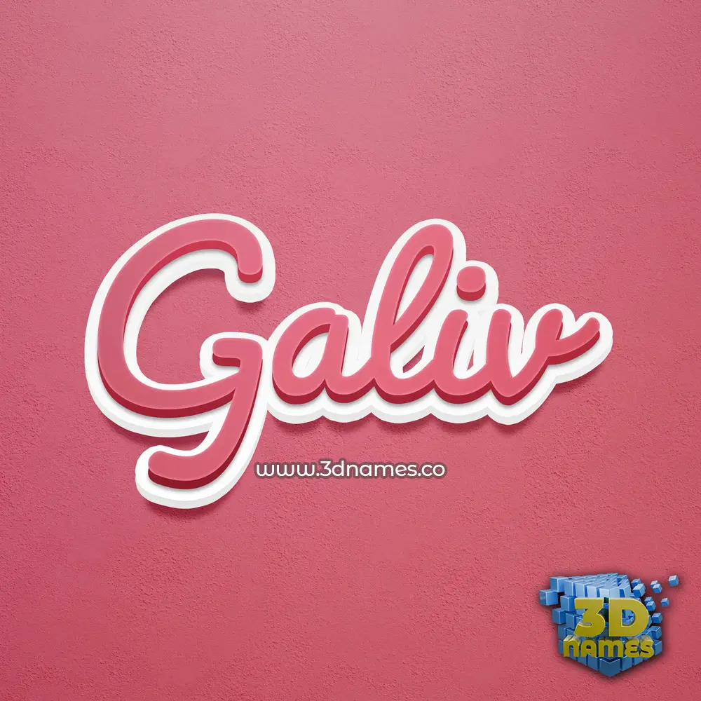 galiv in Red Scribble style - 3D name wallpaper