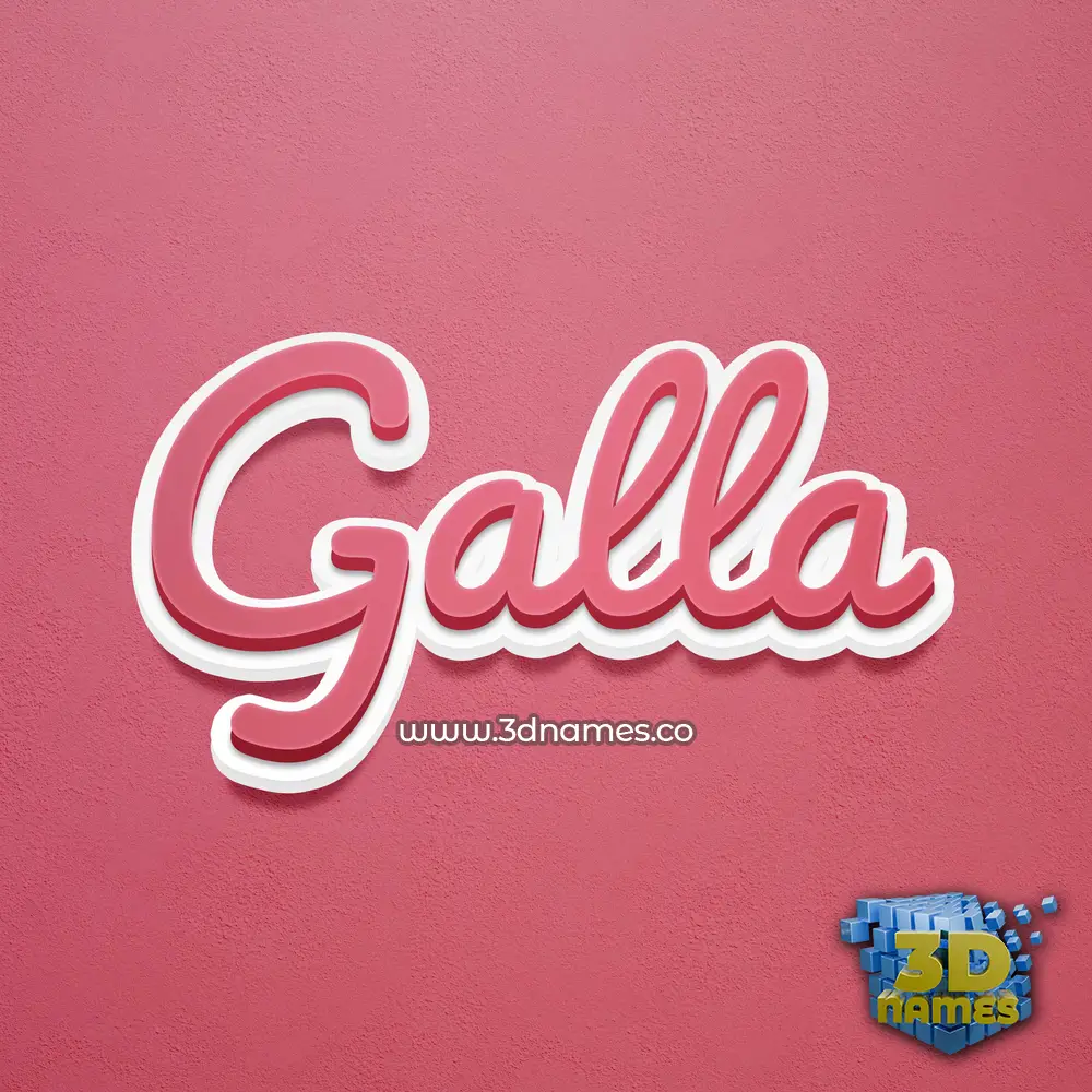 galla in Red Scribble style - 3D name wallpaper
