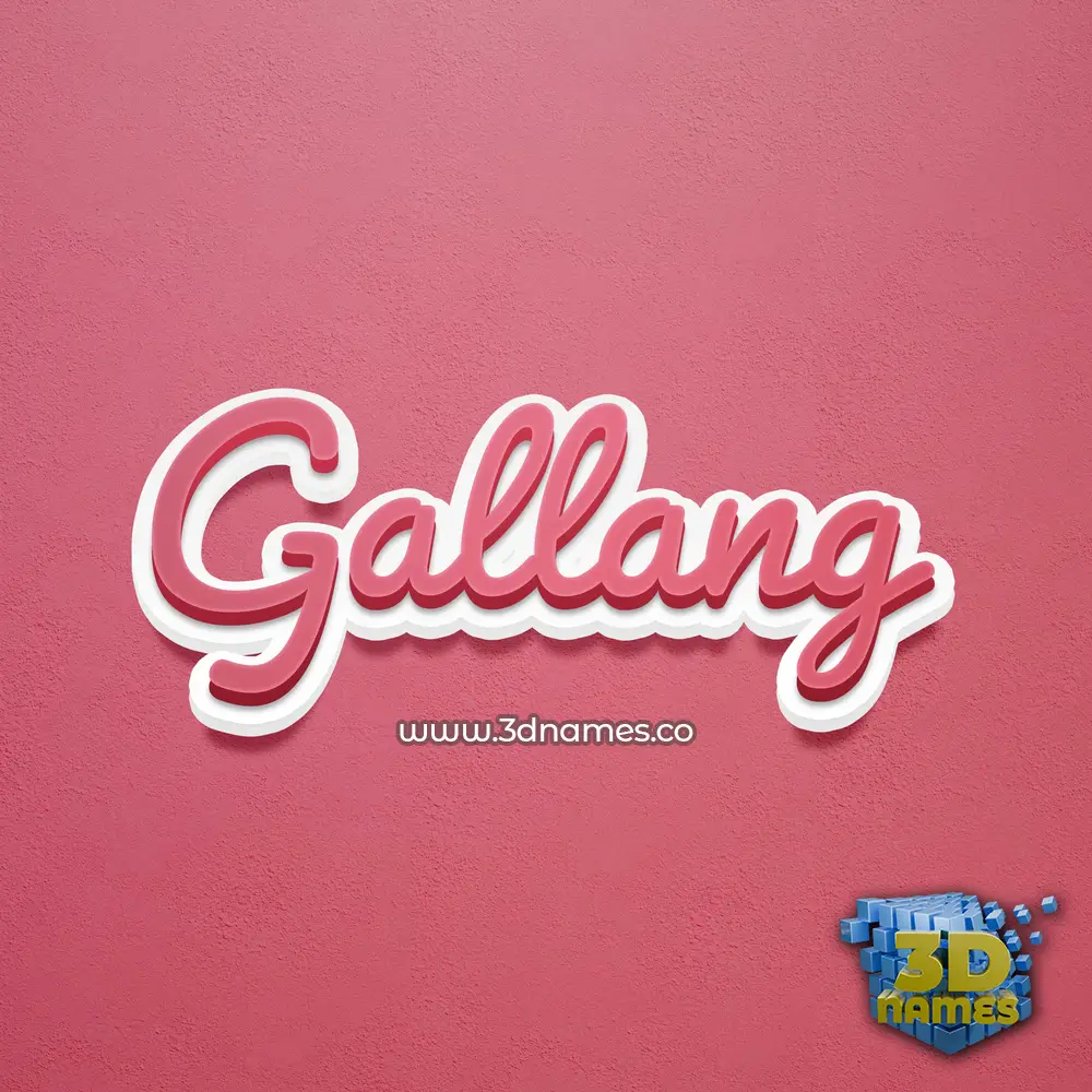 gallang in Red Scribble style - 3D name wallpaper