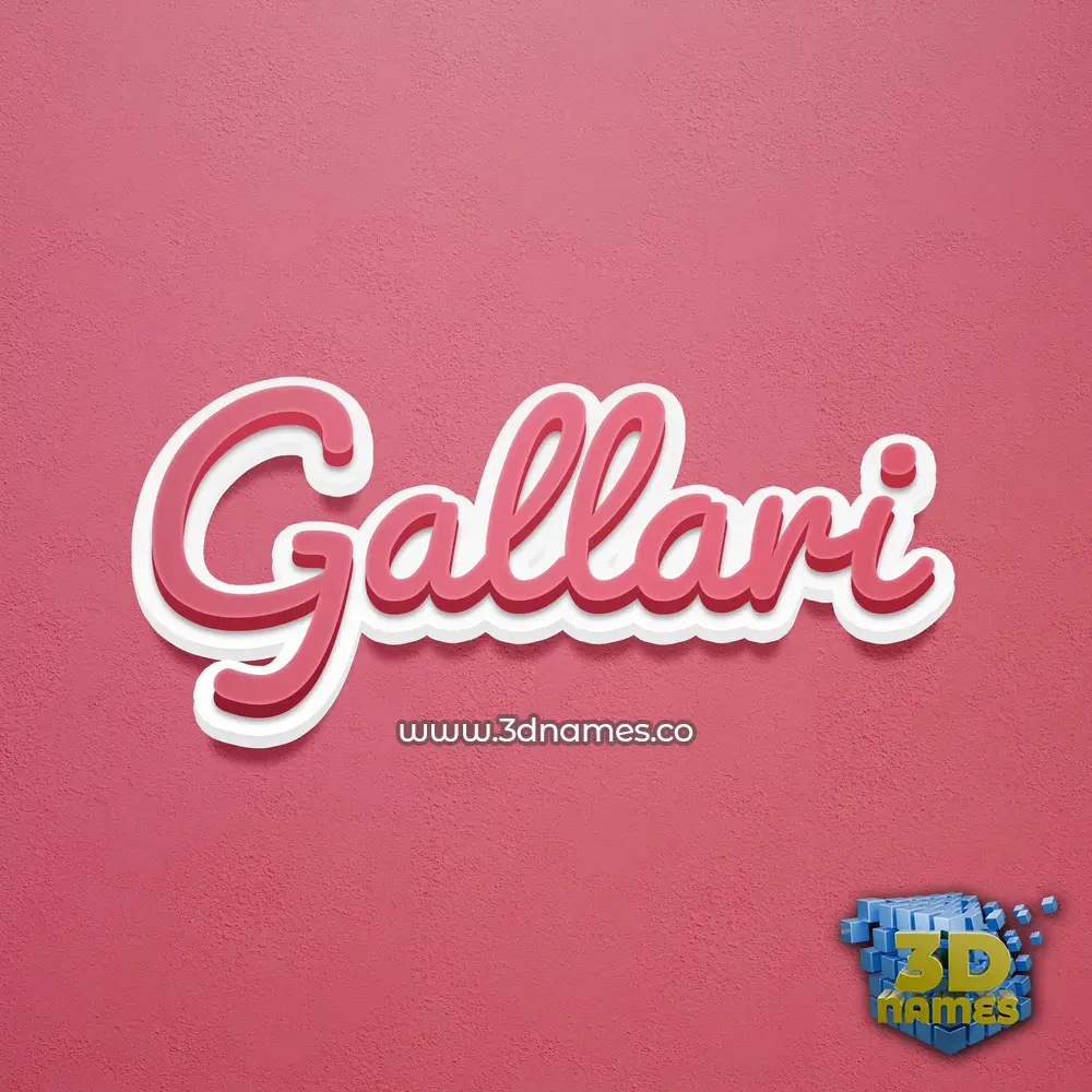 gallari in Red Scribble style - 3D name wallpaper