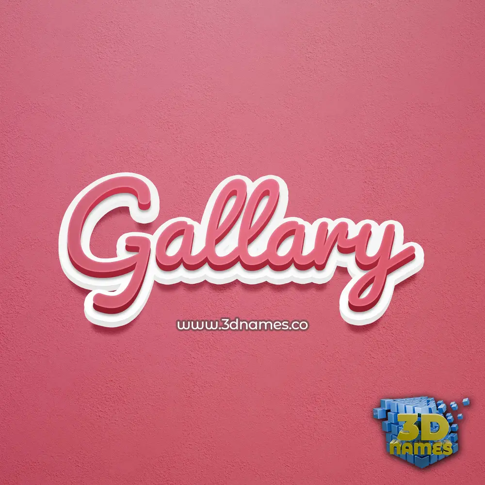 gallary in Red Scribble style - 3D name wallpaper