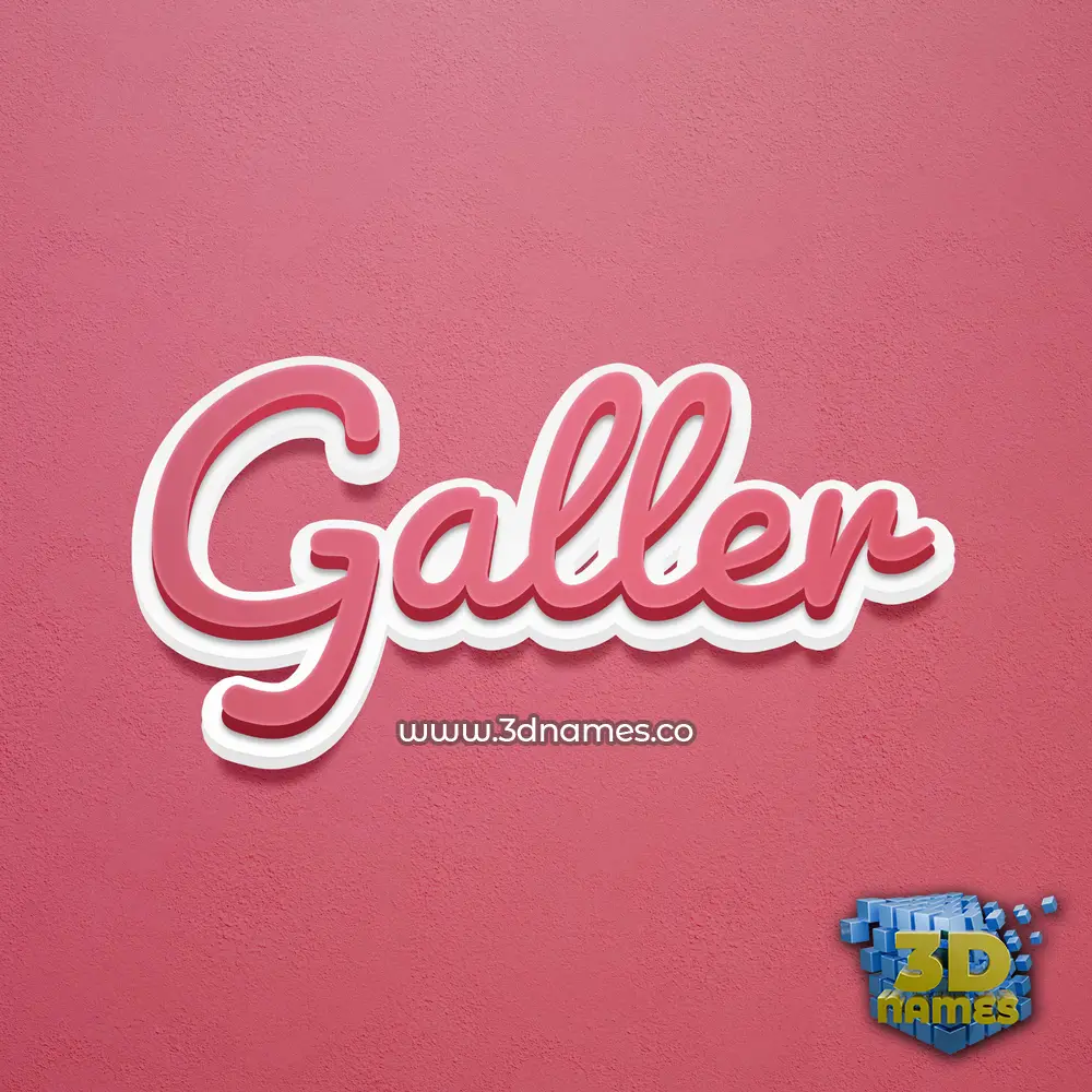 galler in Red Scribble style - 3D name wallpaper