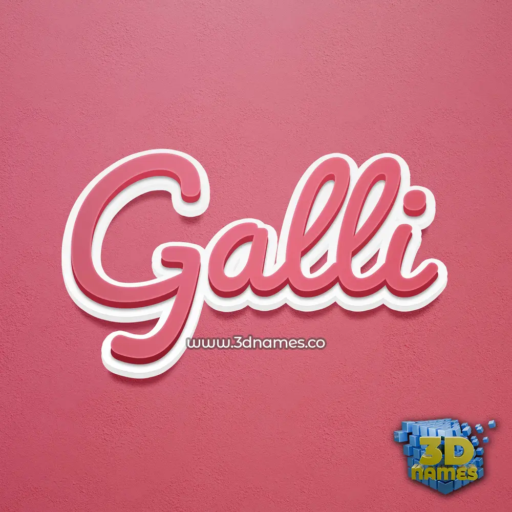 galli in Red Scribble style - 3D name wallpaper