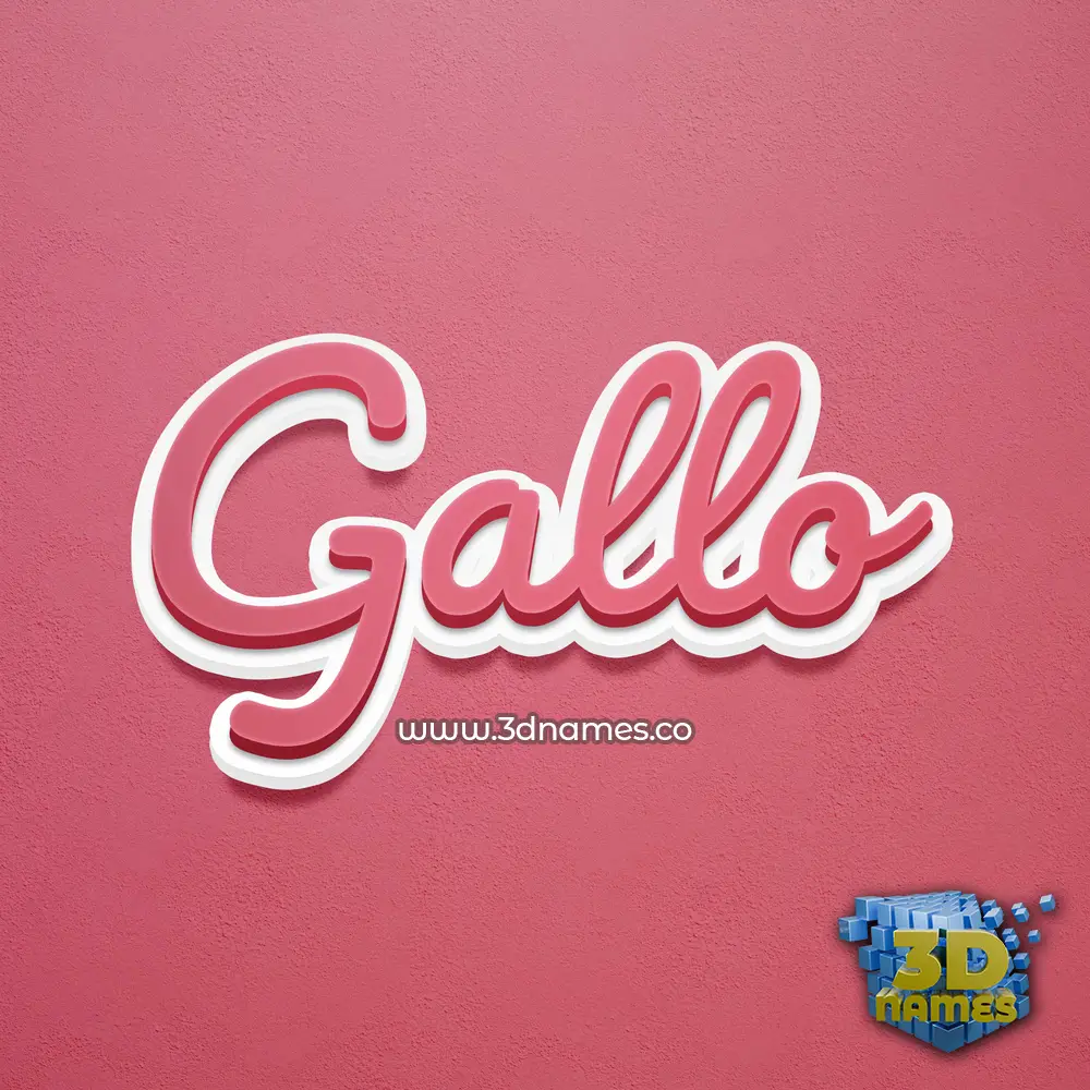 gallo in Red Scribble style - 3D name wallpaper