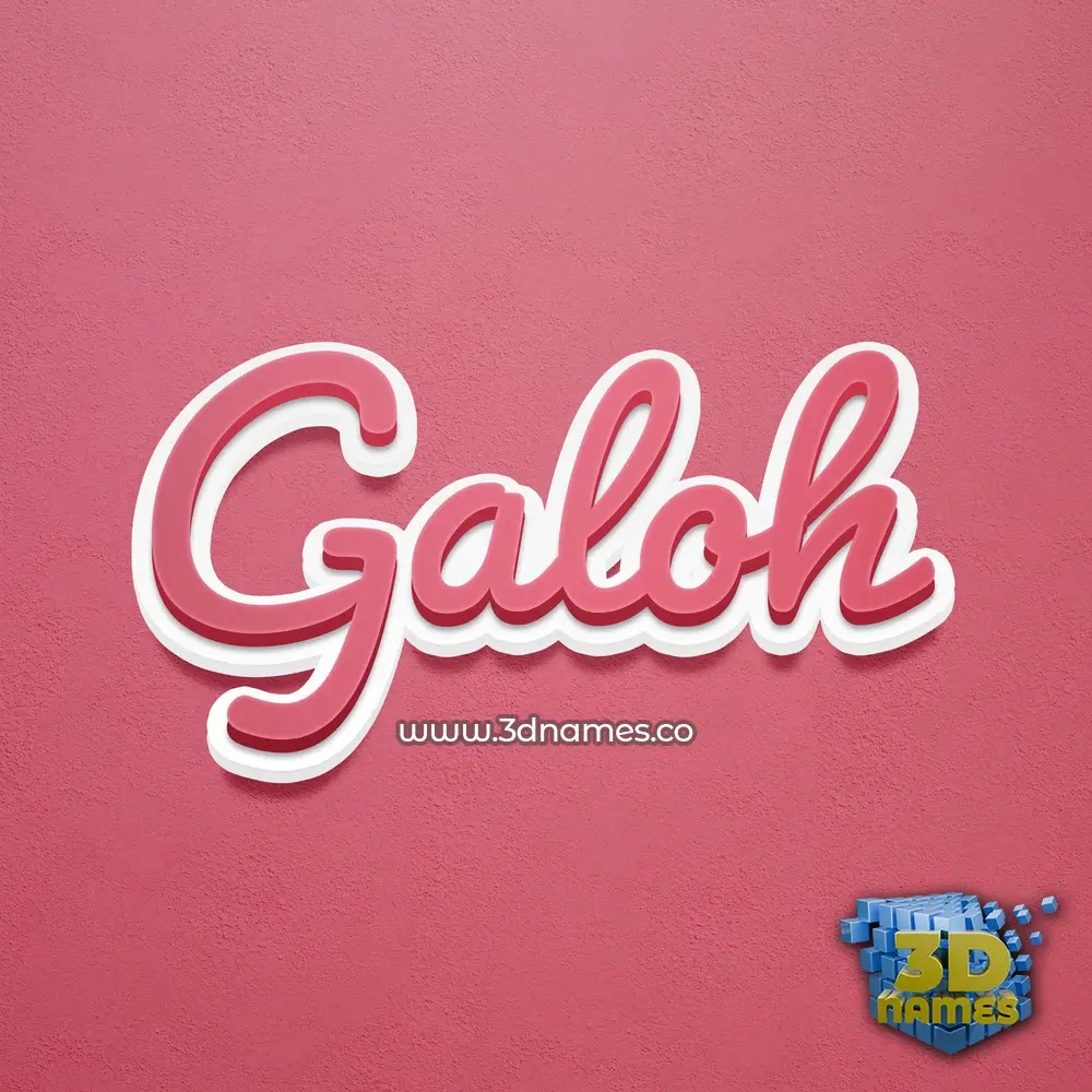 galoh in Red Scribble style - 3D name wallpaper