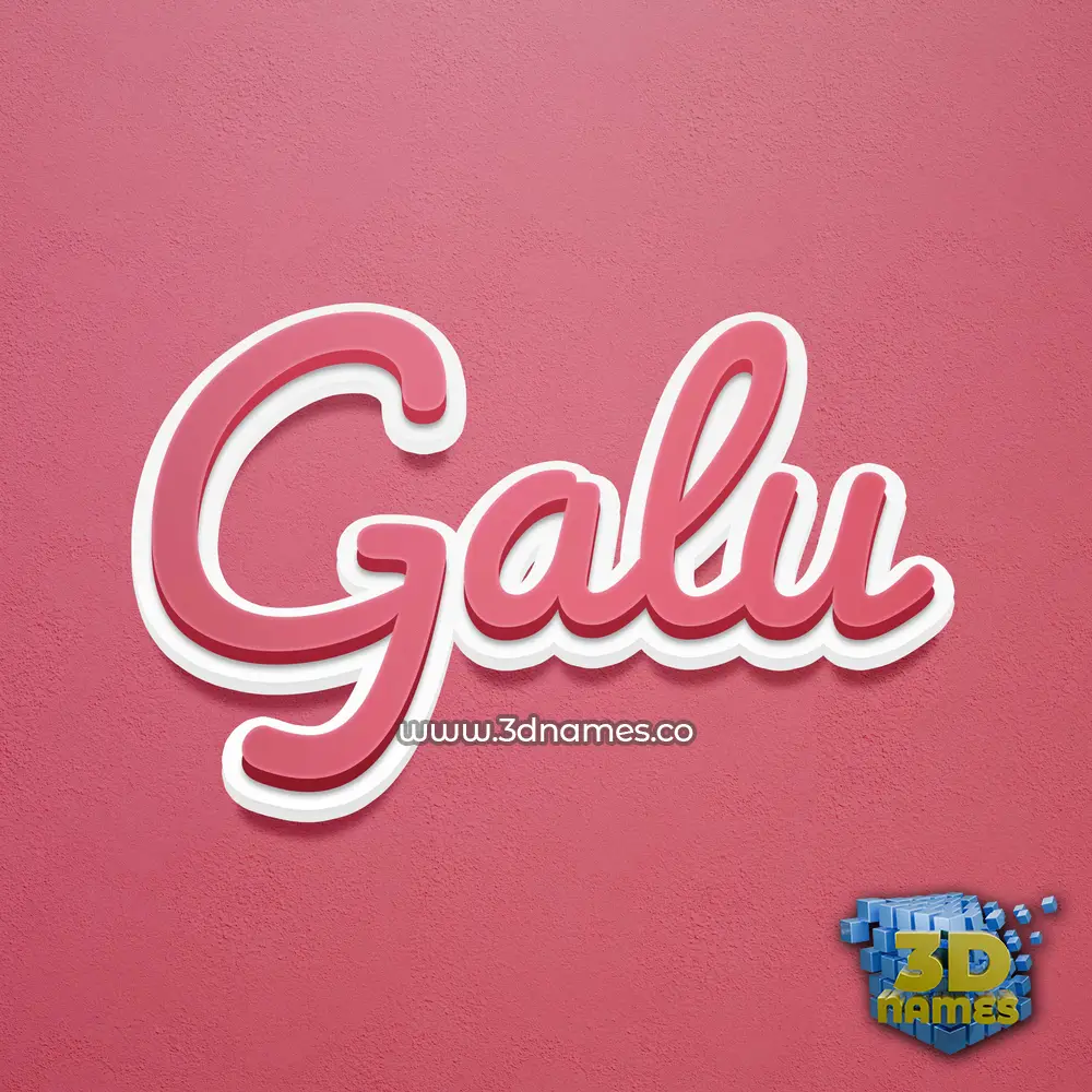 galu in Red Scribble style - 3D name wallpaper