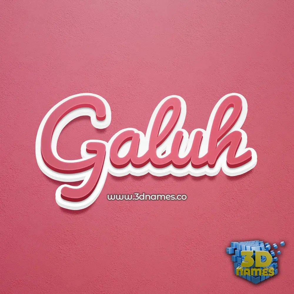 galuh in Red Scribble style - 3D name wallpaper