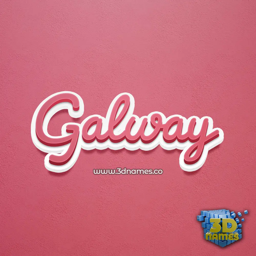 galway in Red Scribble style - 3D name wallpaper