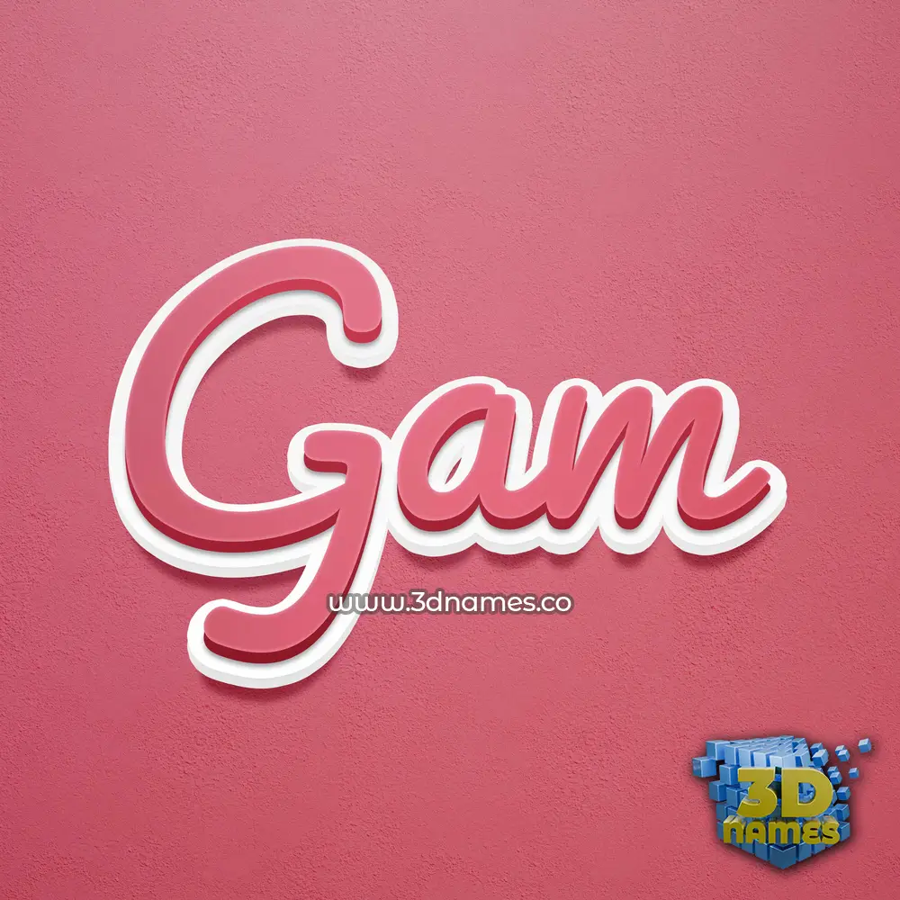 gam in Red Scribble style - 3D name wallpaper