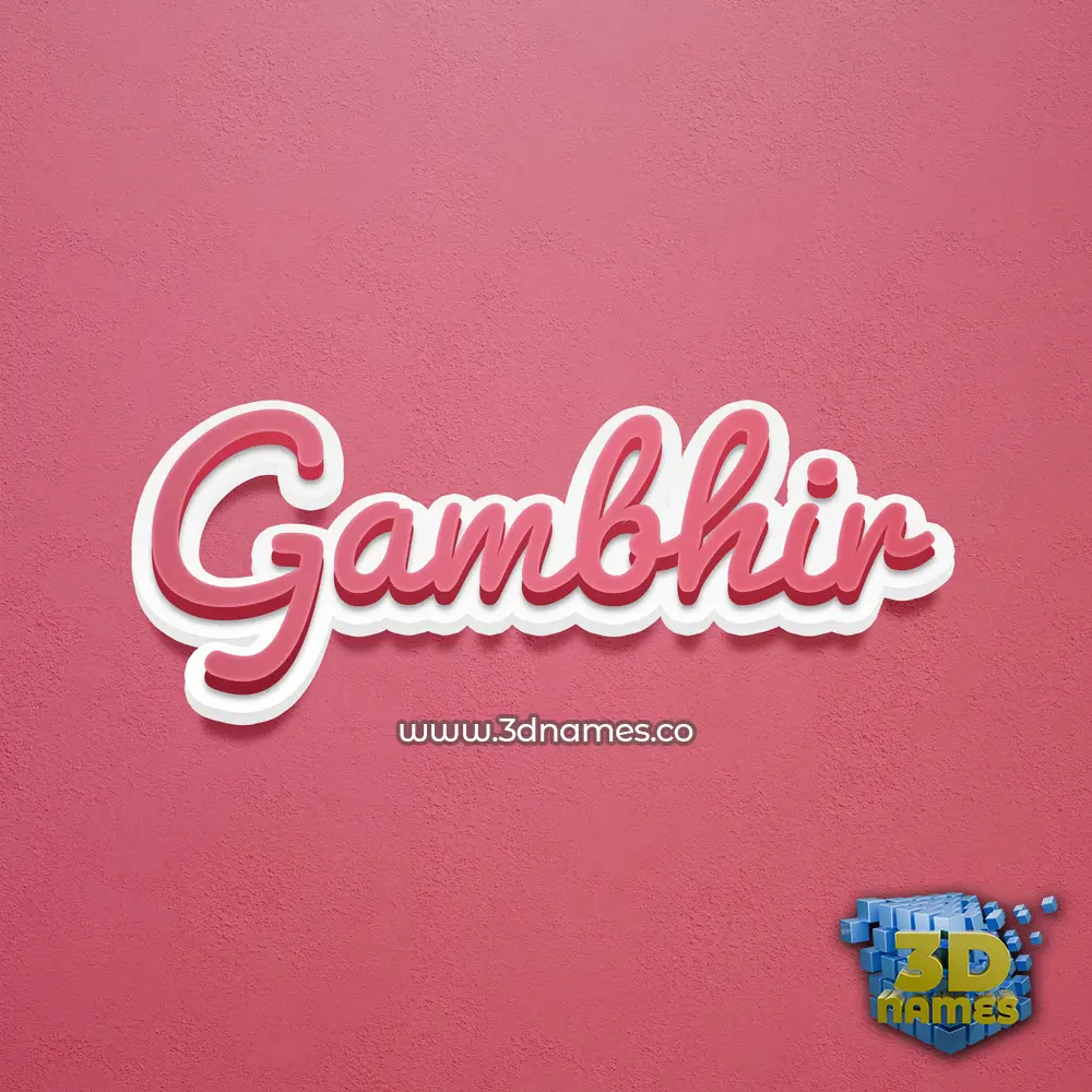 gambhir in Red Scribble style - 3D name wallpaper