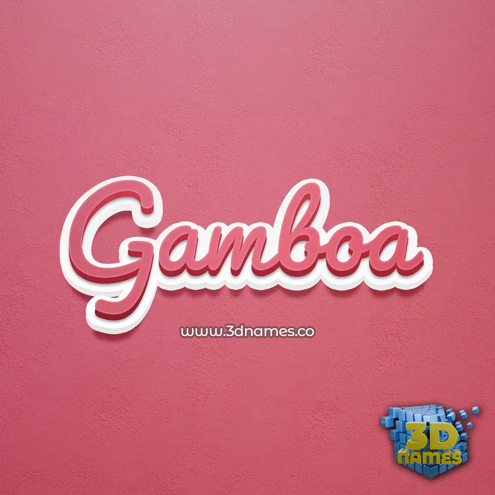gamboa in Red Scribble style - 3D name wallpaper