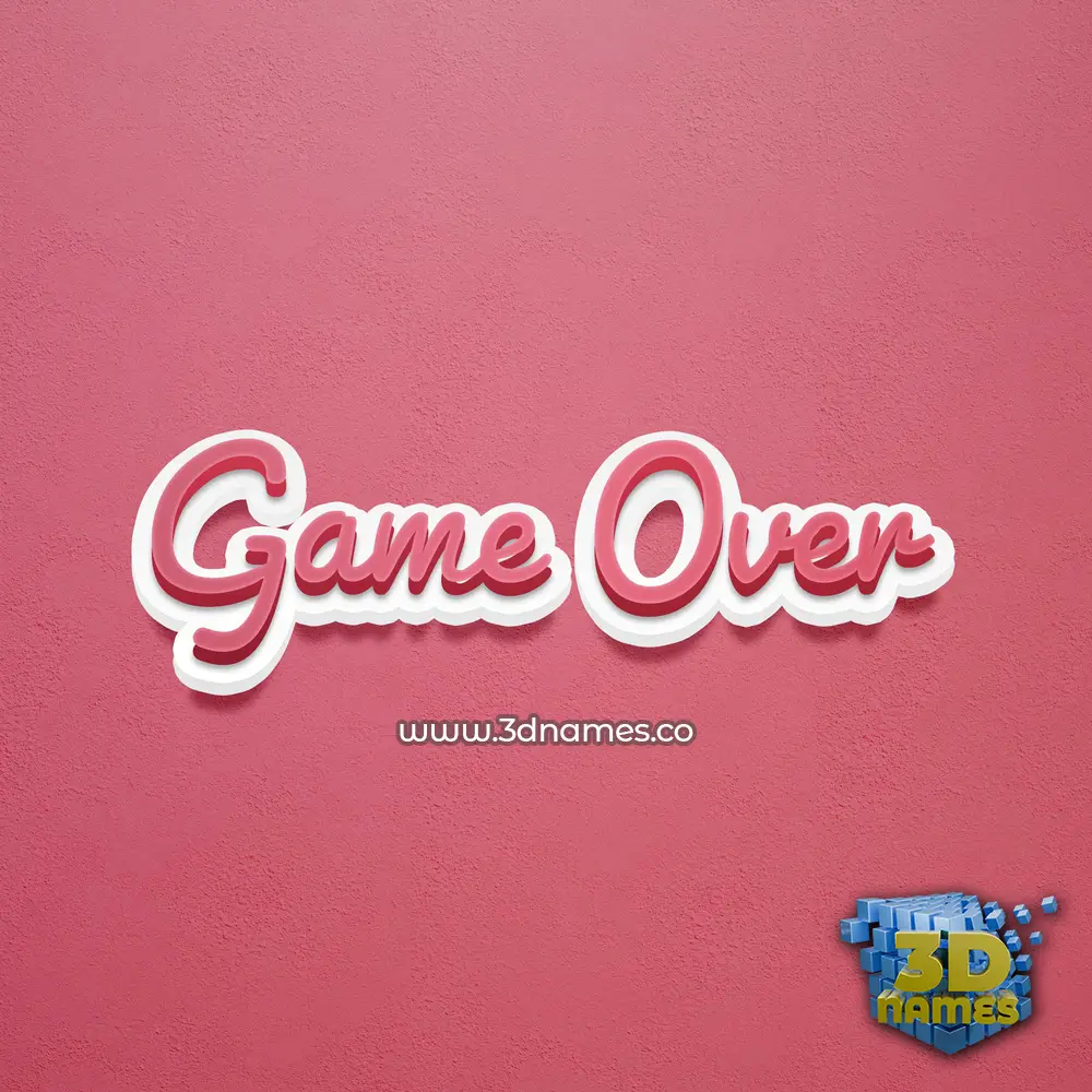 game over in Red Scribble style - 3D name wallpaper