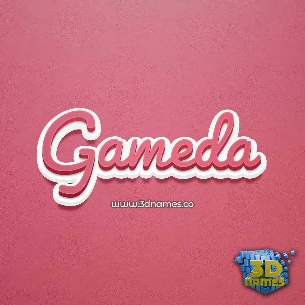 gameda in Red Scribble style - 3D name wallpaper
