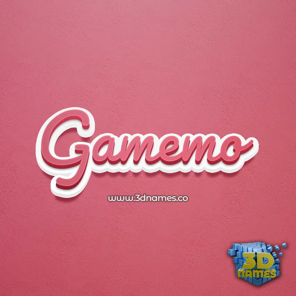 gamemo in Red Scribble style - 3D name wallpaper