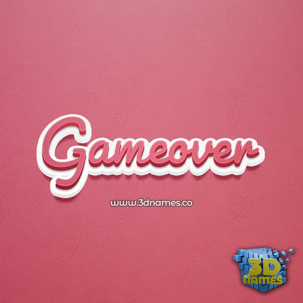 gameover in Red Scribble style - 3D name wallpaper