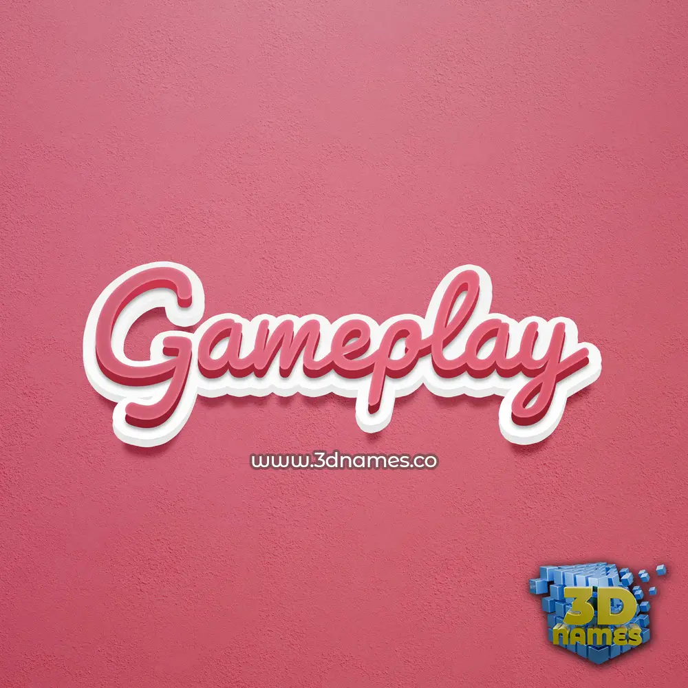 gameplay in Red Scribble style - 3D name wallpaper