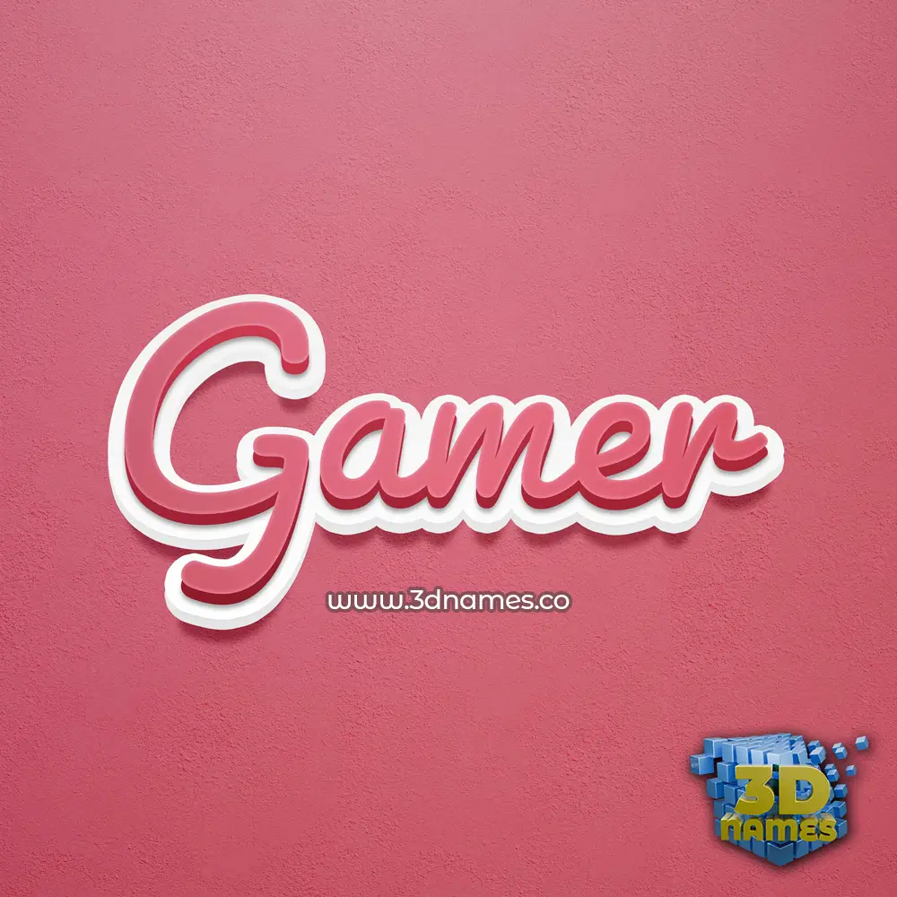 gamer in Red Scribble style - 3D name wallpaper