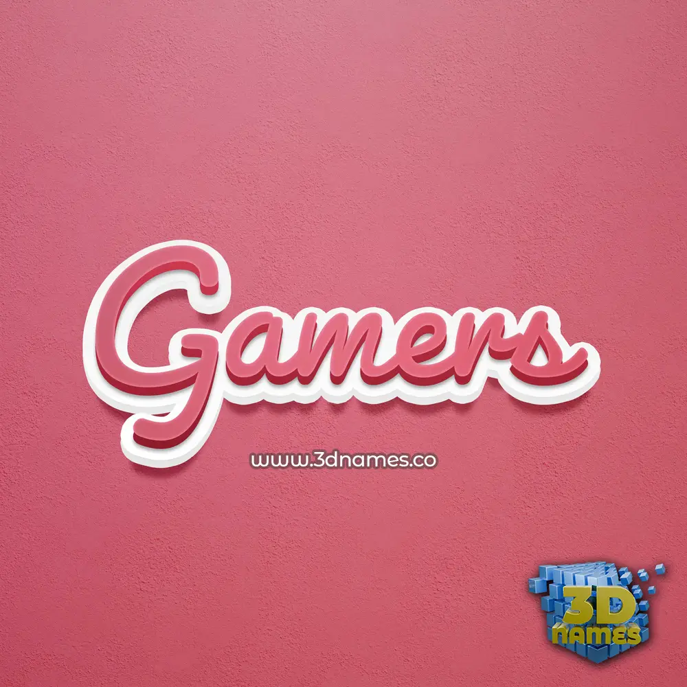 gamers in Red Scribble style - 3D name wallpaper