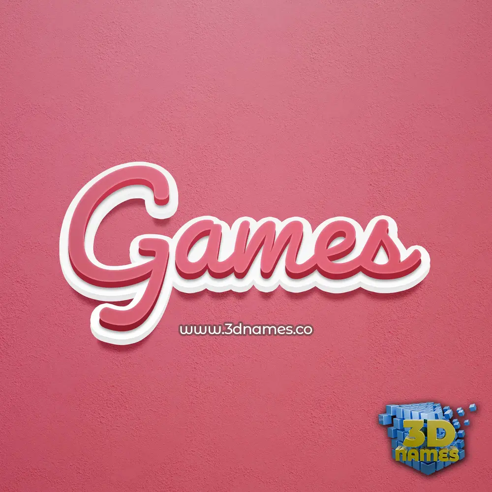 games in Red Scribble style - 3D name wallpaper