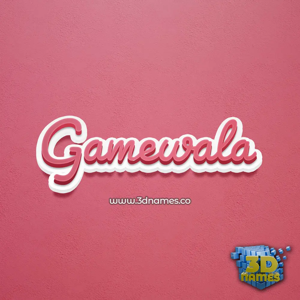 gamewala in Red Scribble style - 3D name wallpaper