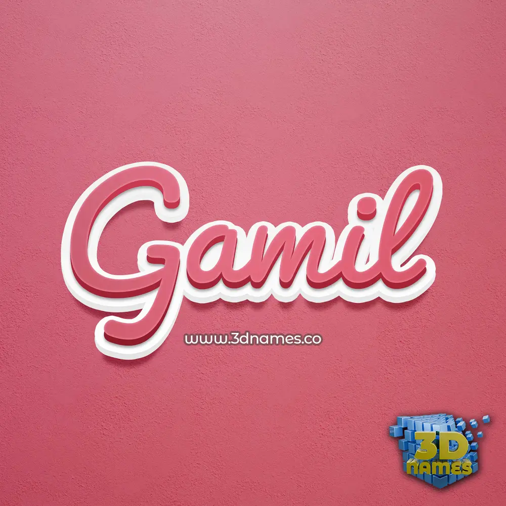 gamil in Red Scribble style - 3D name wallpaper