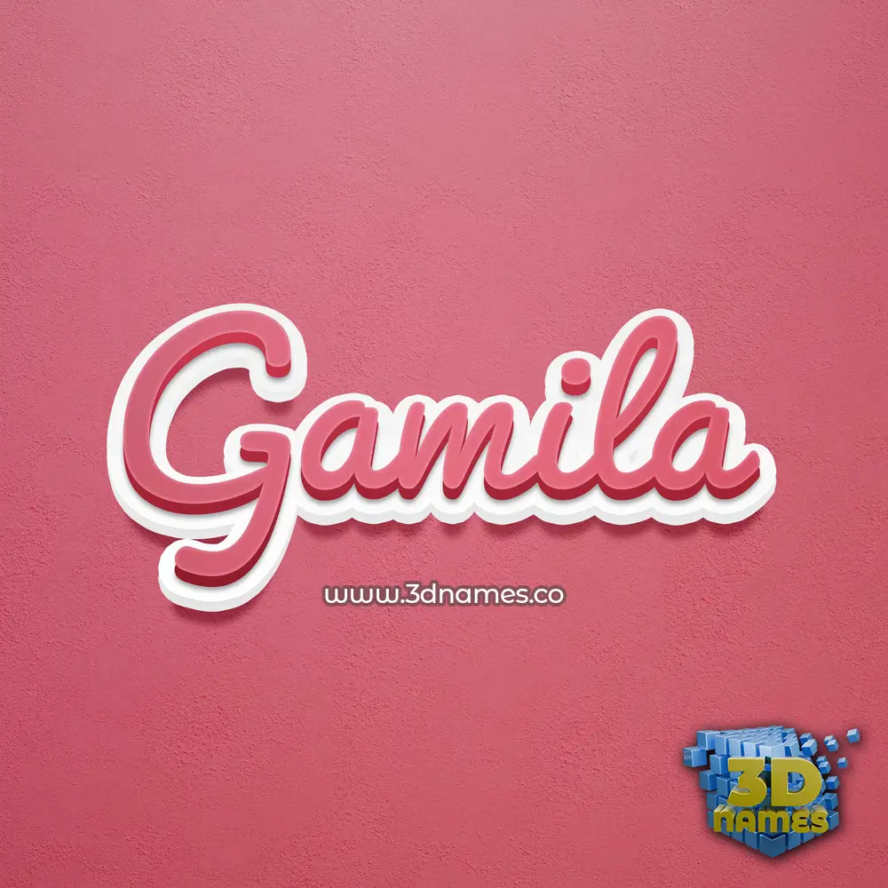gamila in Red Scribble style - 3D name wallpaper