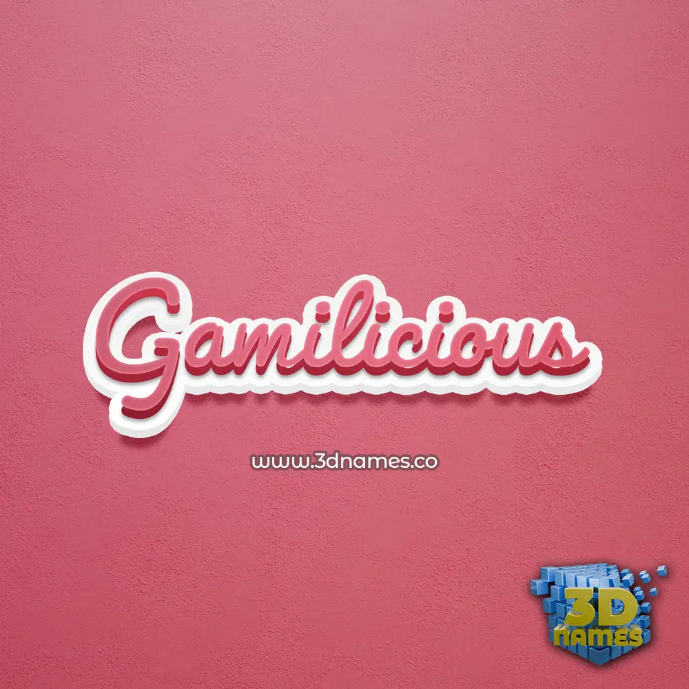 gamilicious in Red Scribble style - 3D name wallpaper