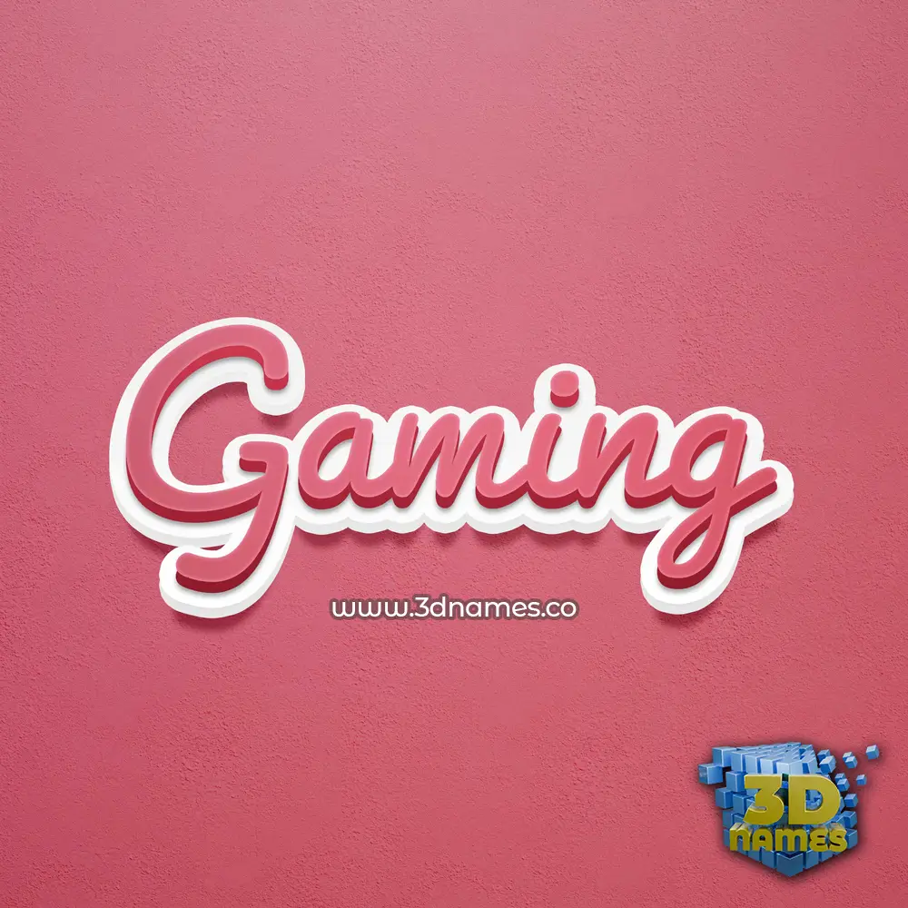 gaming in Red Scribble style - 3D name wallpaper
