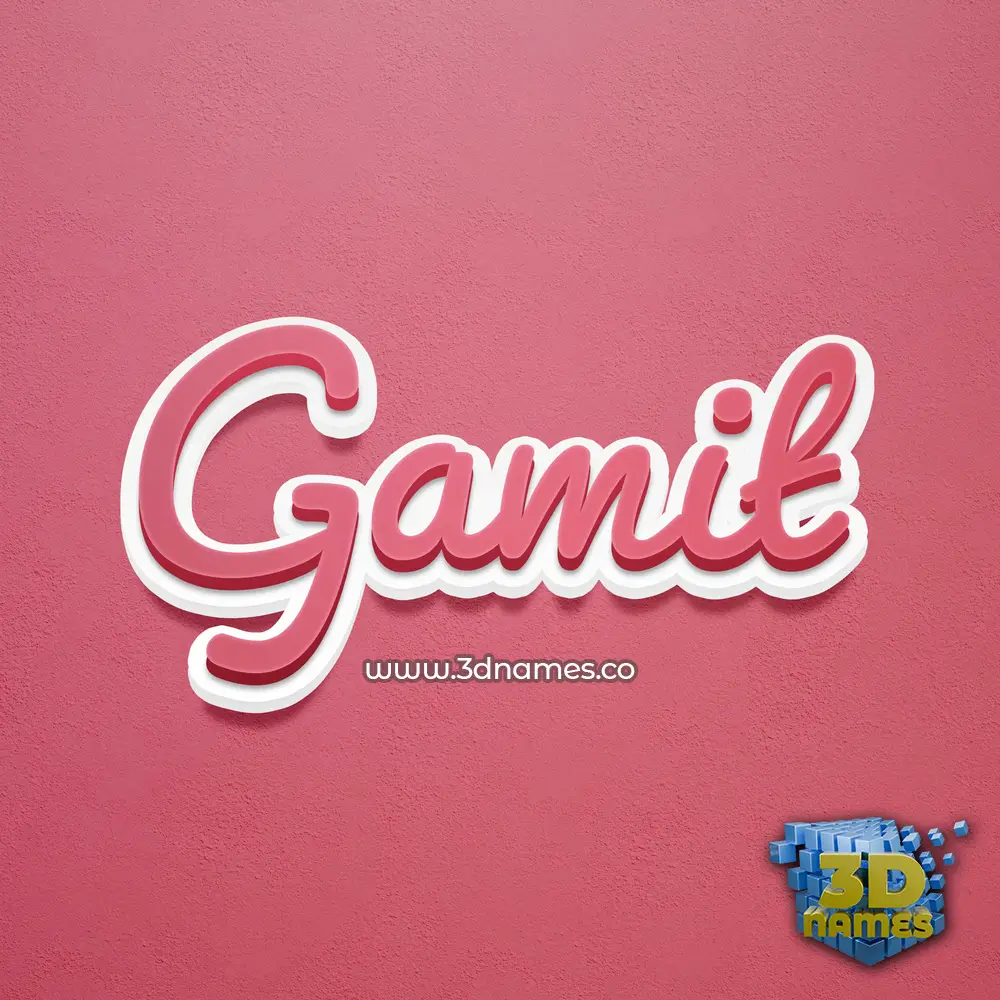 gamit in Red Scribble style - 3D name wallpaper