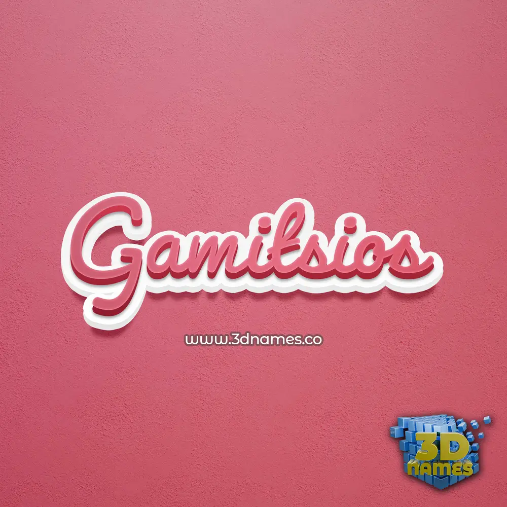 gamitsios in Red Scribble style - 3D name wallpaper