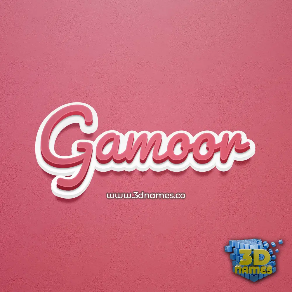 gamoor in Red Scribble style - 3D name wallpaper
