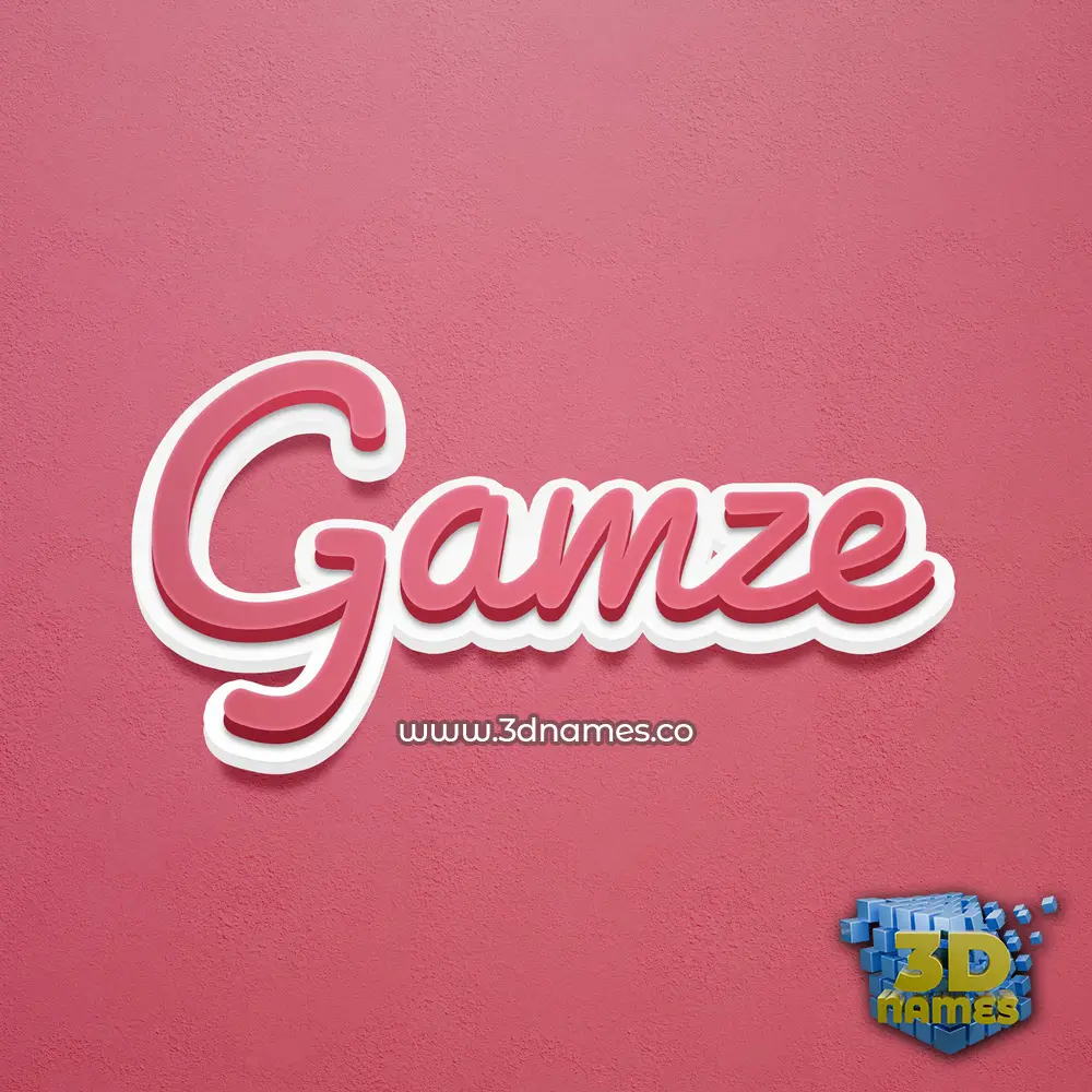 gamze in Red Scribble style - 3D name wallpaper