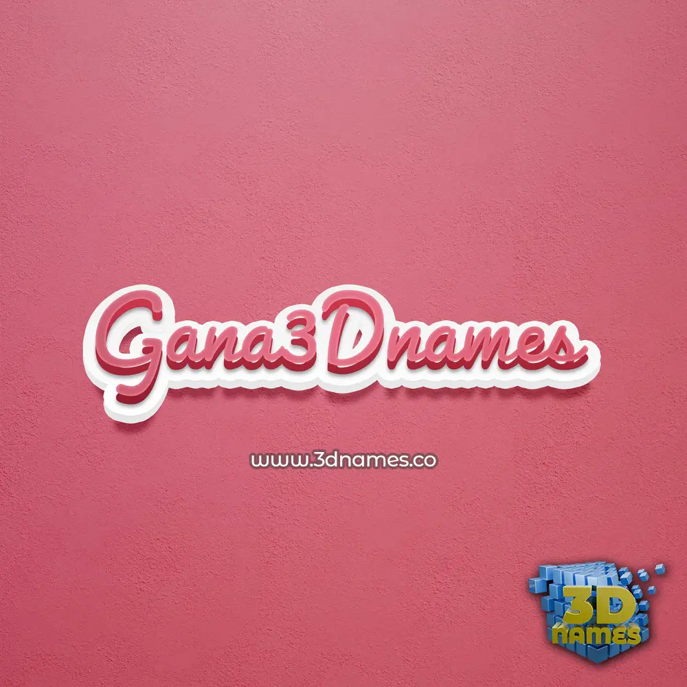 gana3dnames in Red Scribble style - 3D name wallpaper