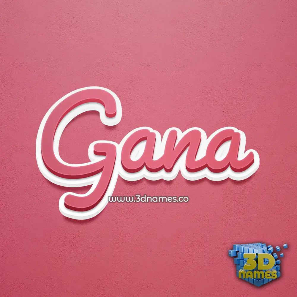gana in Red Scribble style - 3D name wallpaper