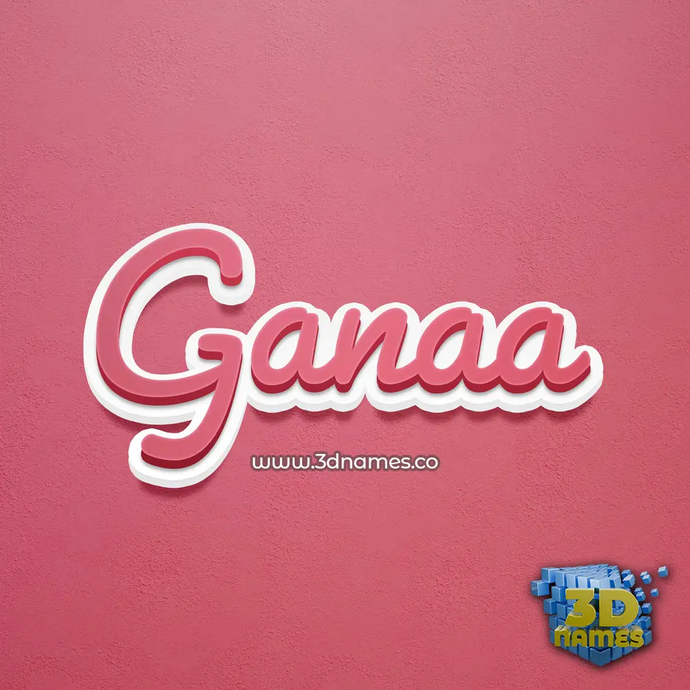 ganaa in Red Scribble style - 3D name wallpaper