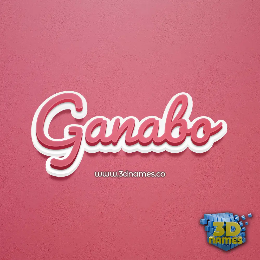 ganabo in Red Scribble style - 3D name wallpaper
