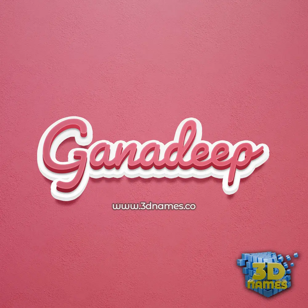 ganadeep in Red Scribble style - 3D name wallpaper