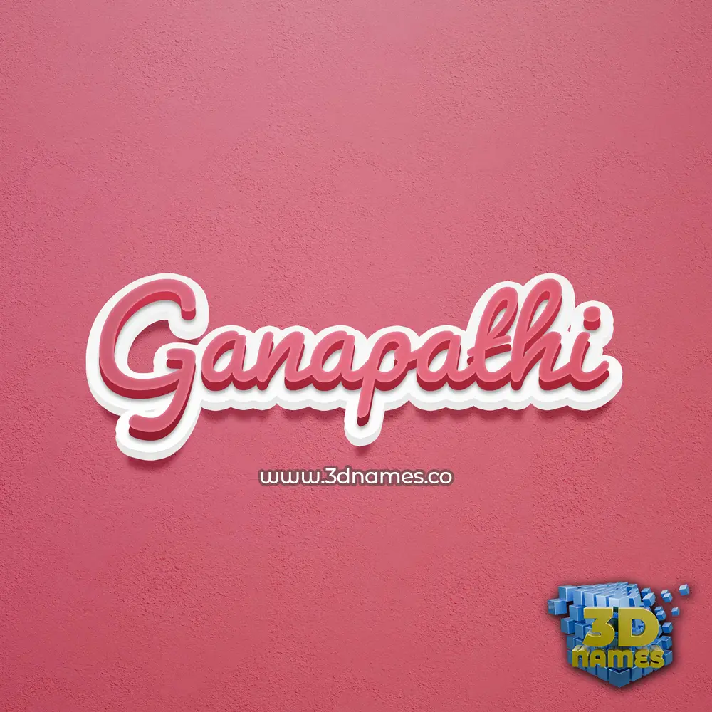 ganapathi in Red Scribble style - 3D name wallpaper