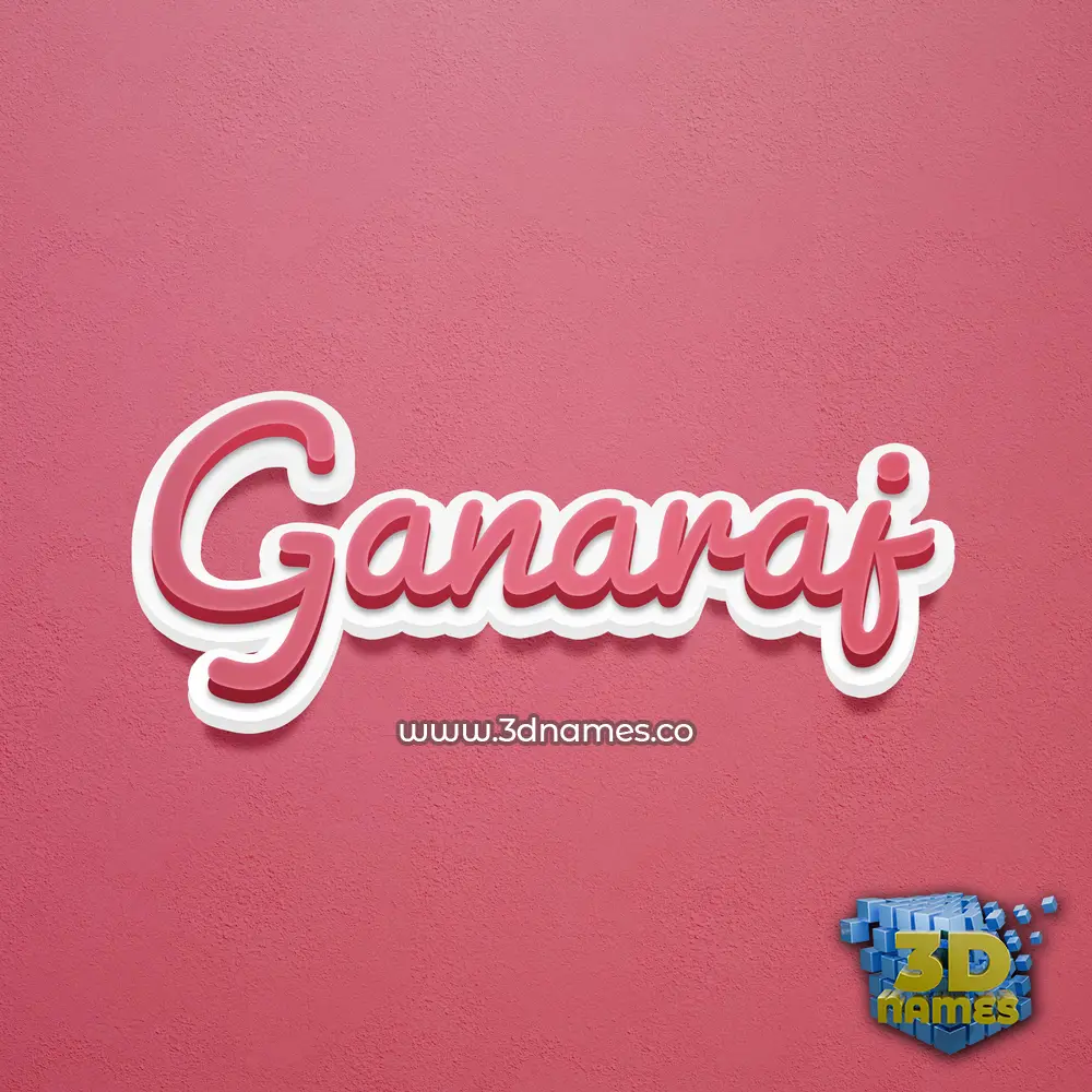 ganaraj in Red Scribble style - 3D name wallpaper
