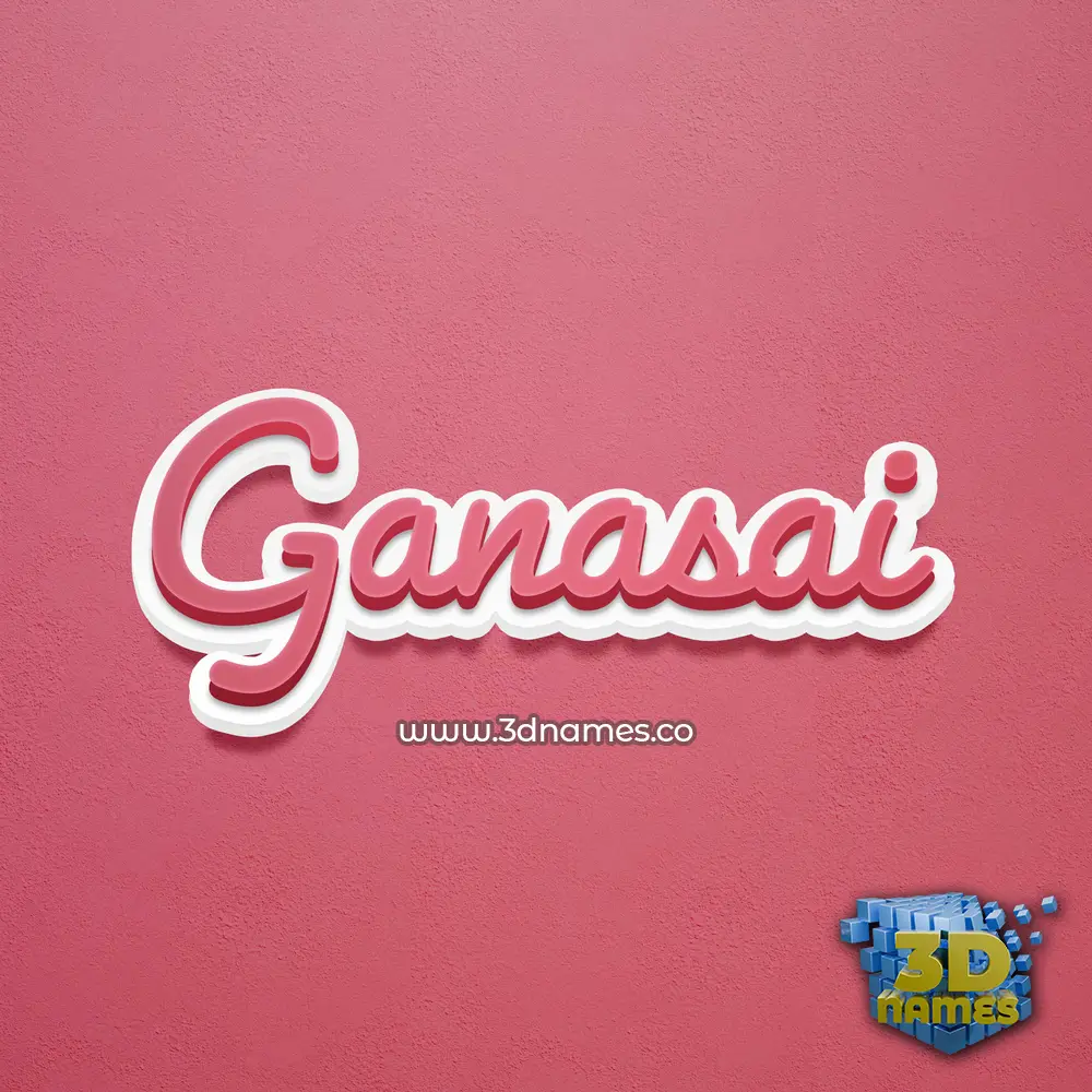 ganasai in Red Scribble style - 3D name wallpaper
