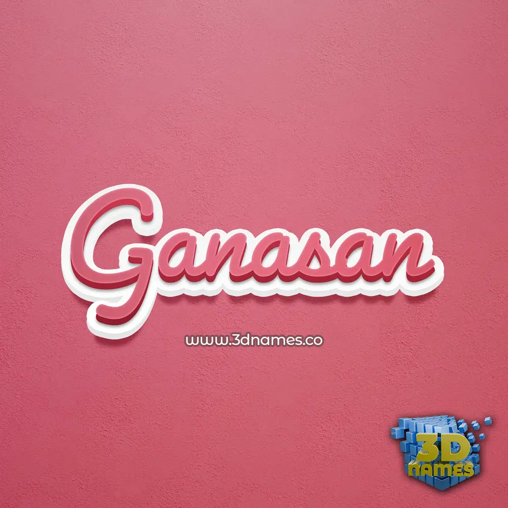 ganasan in Red Scribble style - 3D name wallpaper
