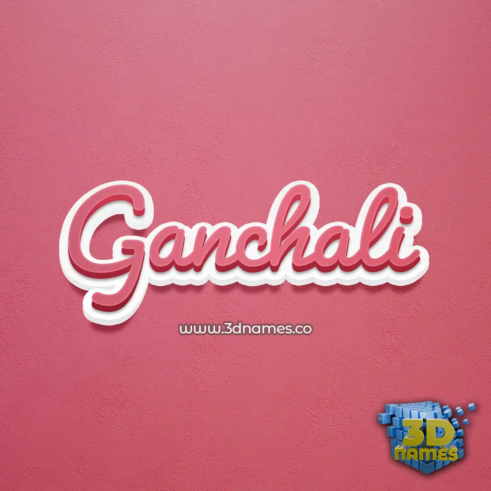 ganchali in Red Scribble style - 3D name wallpaper