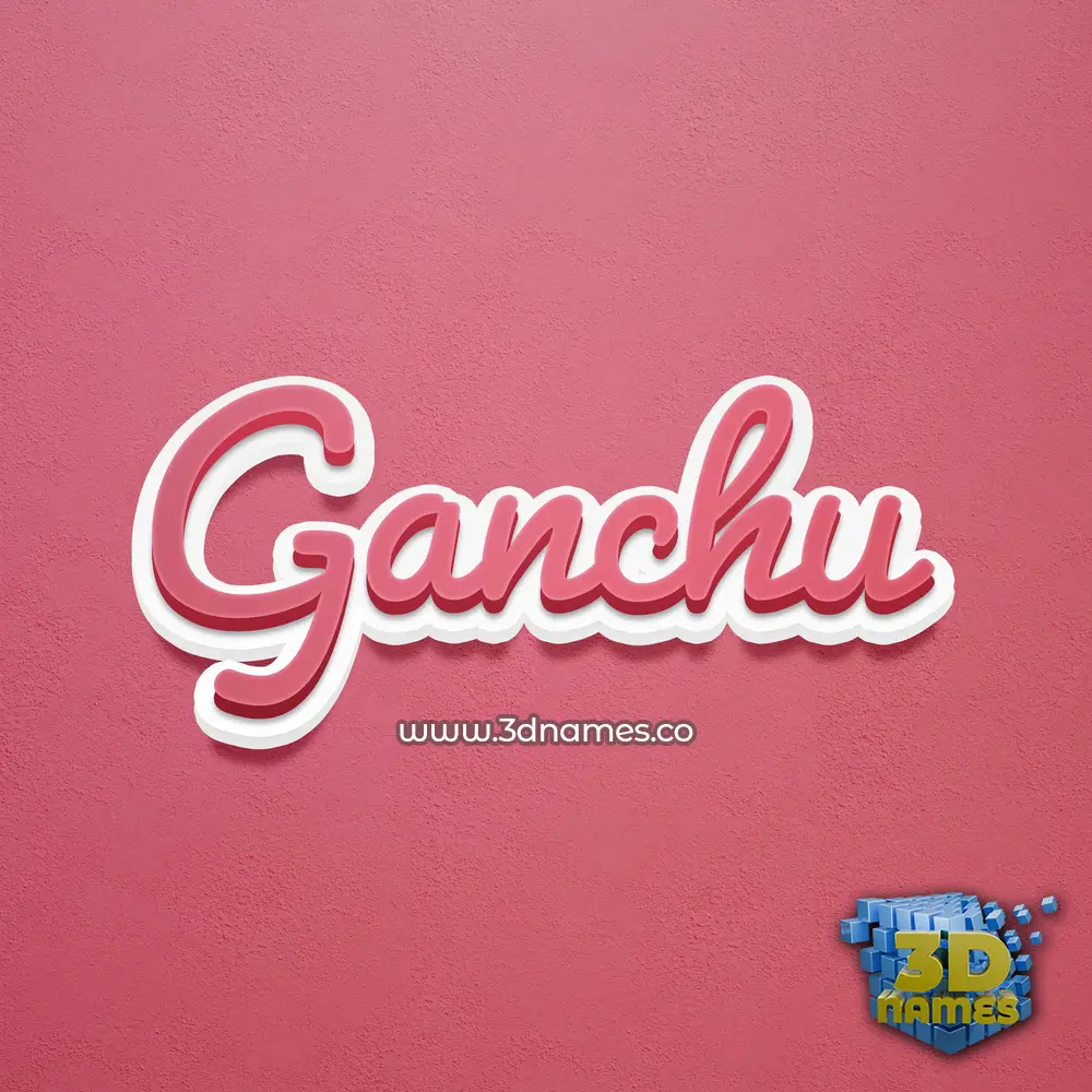 ganchu in Red Scribble style - 3D name wallpaper