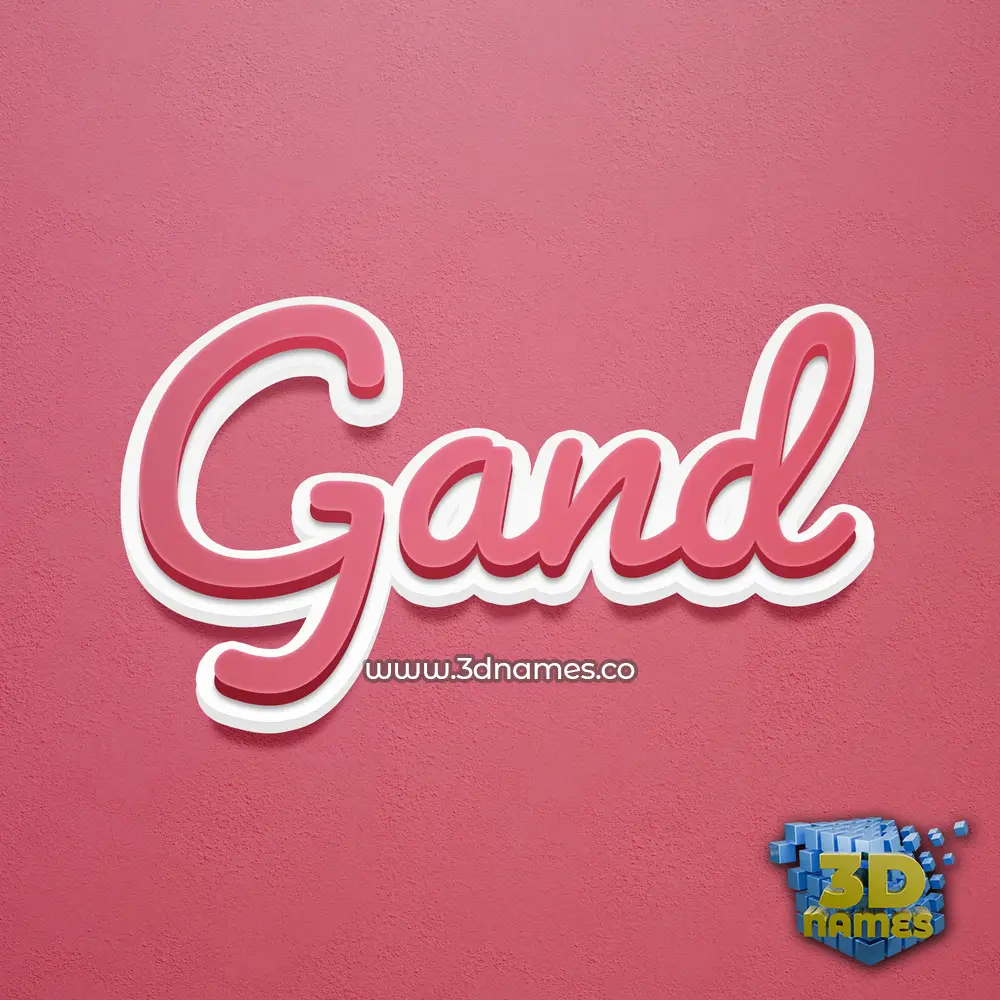 gand in Red Scribble style - 3D name wallpaper