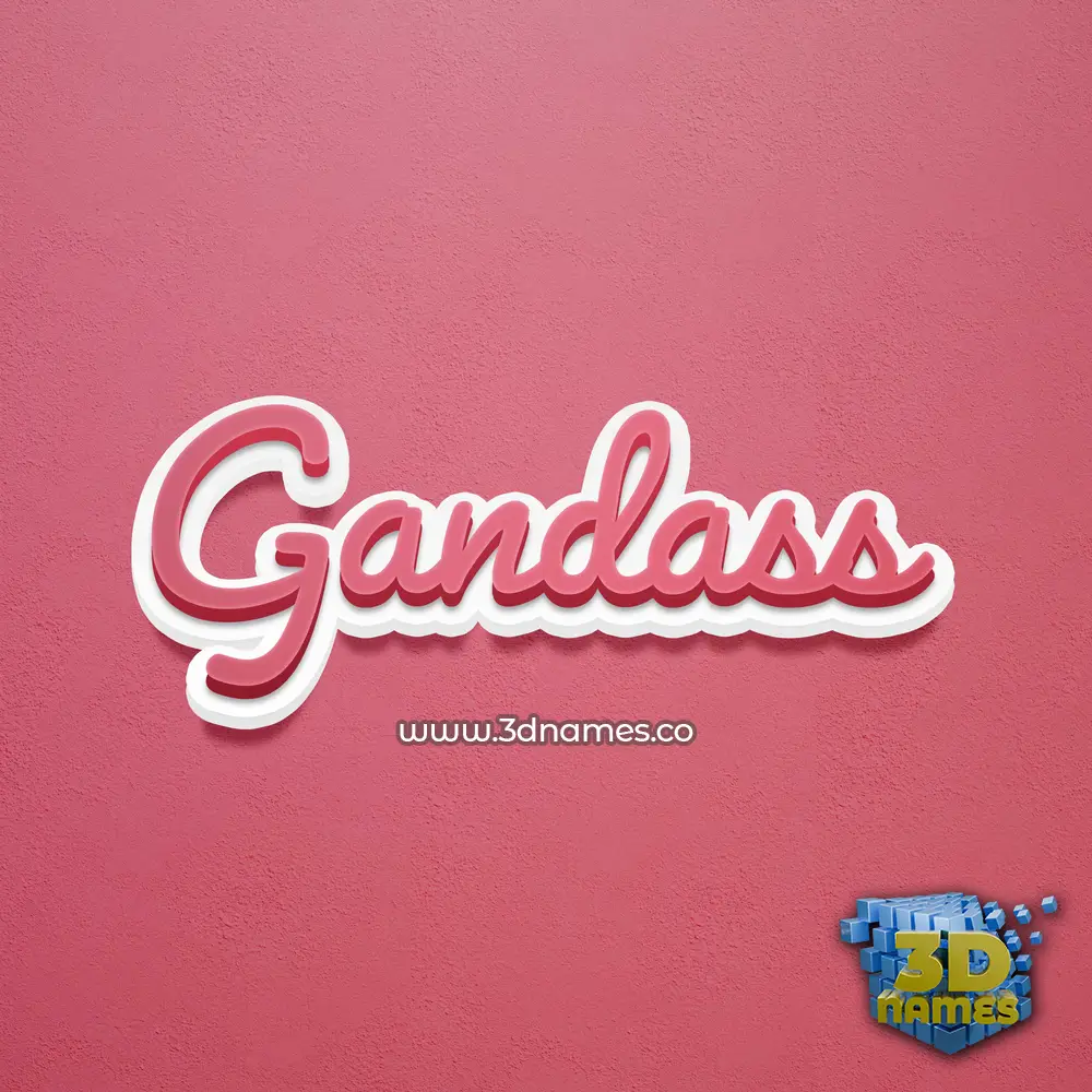 gandass in Red Scribble style - 3D name wallpaper