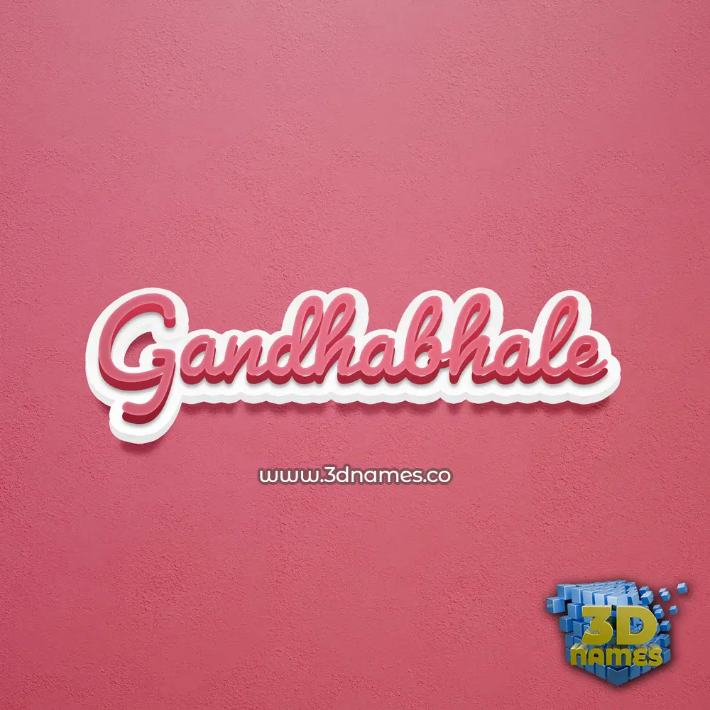 gandhabhale in Red Scribble style - 3D name wallpaper