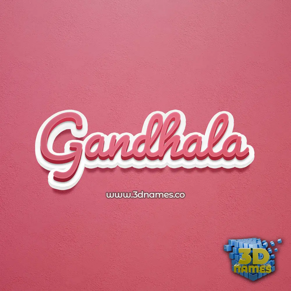 gandhala in Red Scribble style - 3D name wallpaper