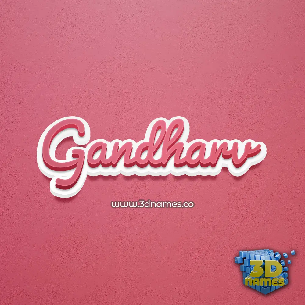 gandharv in Red Scribble style - 3D name wallpaper