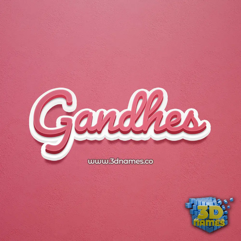 gandhes in Red Scribble style - 3D name wallpaper