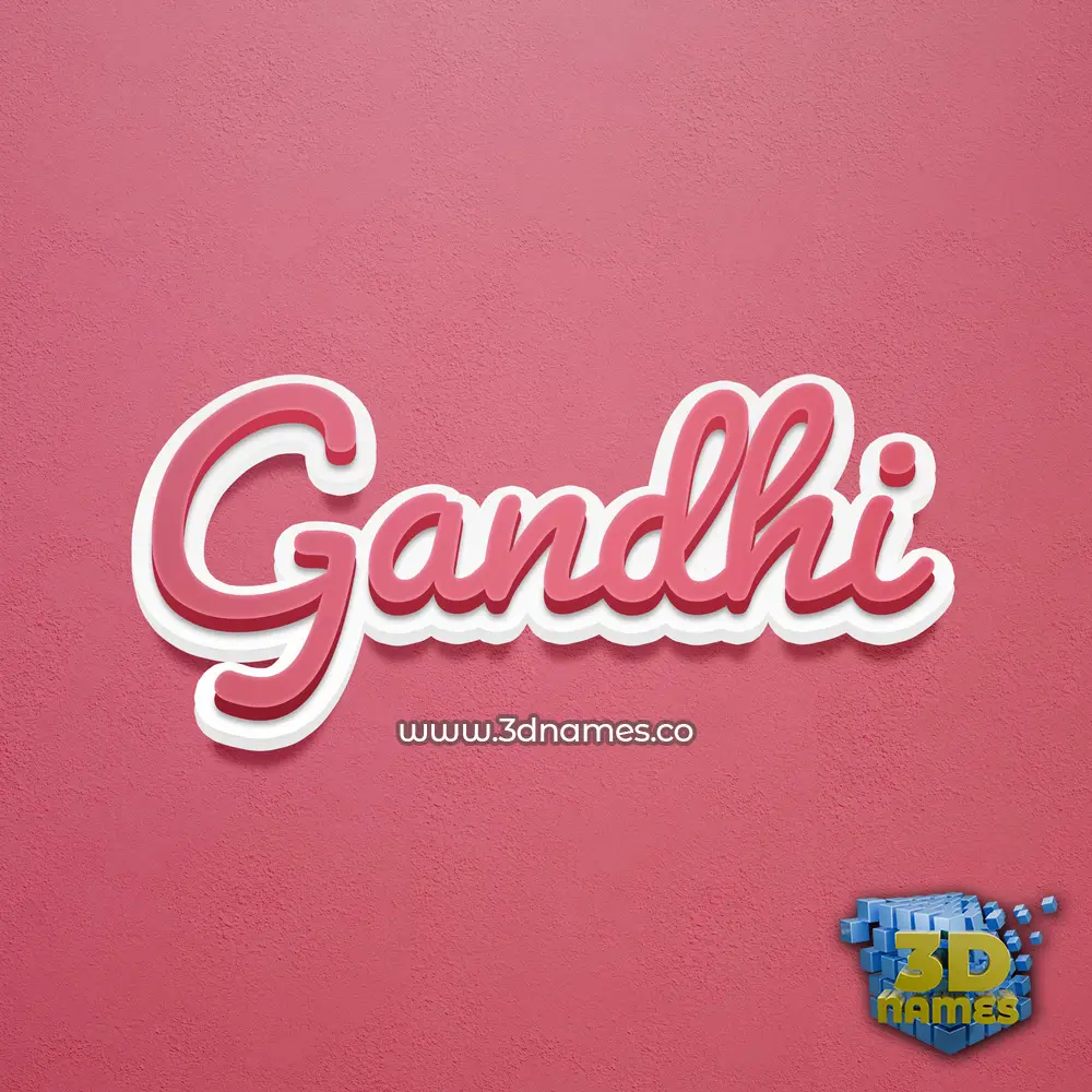 gandhi in Red Scribble style - 3D name wallpaper